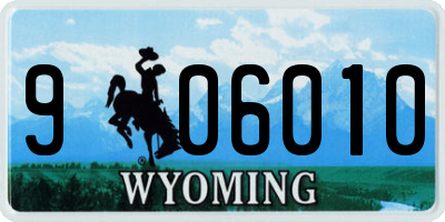 WY license plate 906010