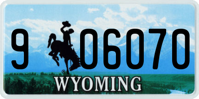 WY license plate 906070