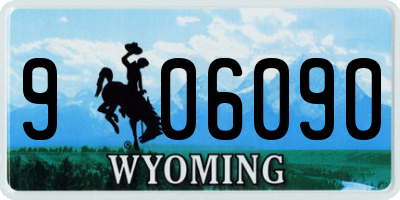 WY license plate 906090