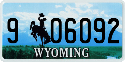 WY license plate 906092