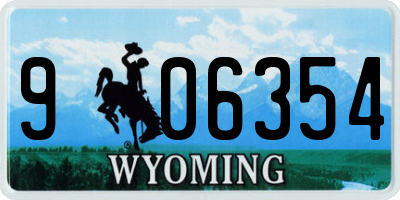 WY license plate 906354