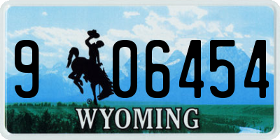 WY license plate 906454