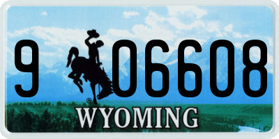 WY license plate 906608