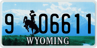 WY license plate 906611