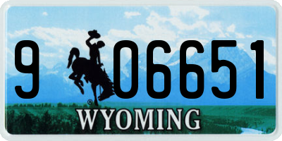 WY license plate 906651
