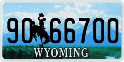 WY license plate 9066700