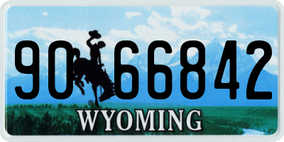 WY license plate 9066842