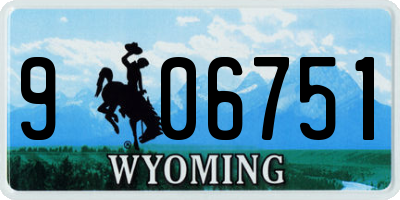 WY license plate 906751