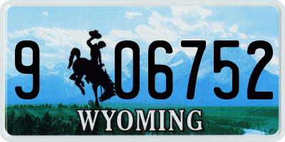 WY license plate 906752