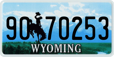 WY license plate 9070253