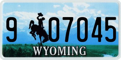WY license plate 907045