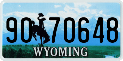 WY license plate 9070648