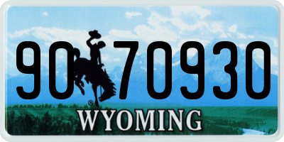 WY license plate 9070930