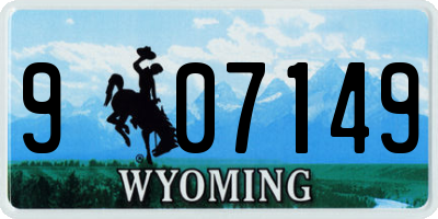 WY license plate 907149