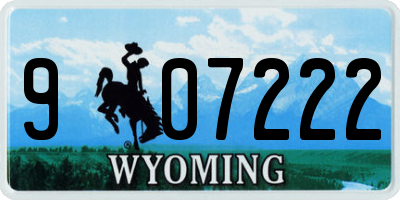 WY license plate 907222