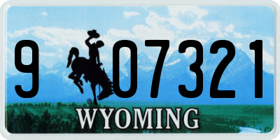 WY license plate 907321
