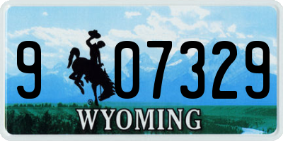 WY license plate 907329