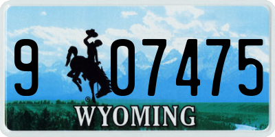 WY license plate 907475