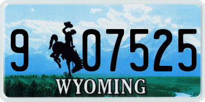 WY license plate 907525