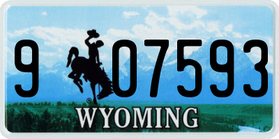 WY license plate 907593