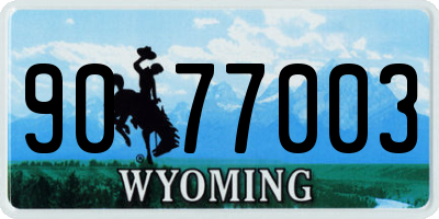 WY license plate 9077003