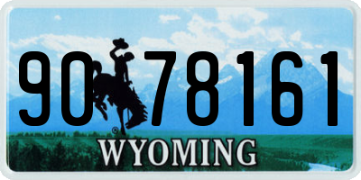 WY license plate 9078161