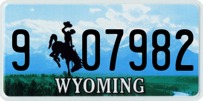 WY license plate 907982