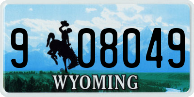 WY license plate 908049
