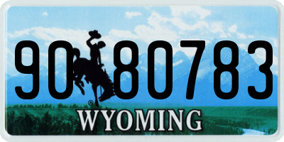 WY license plate 9080783