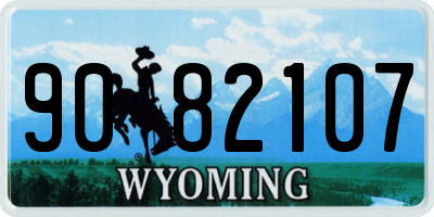 WY license plate 9082107