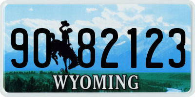 WY license plate 9082123