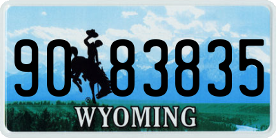 WY license plate 9083835