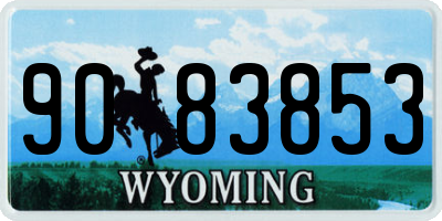 WY license plate 9083853