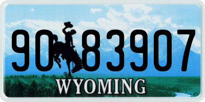 WY license plate 9083907