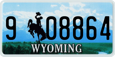WY license plate 908864