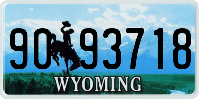 WY license plate 9093718