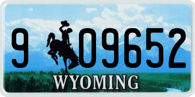 WY license plate 909652