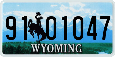 WY license plate 9101047