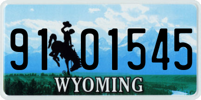 WY license plate 9101545