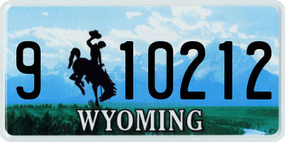 WY license plate 910212