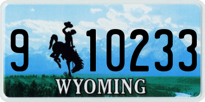 WY license plate 910233