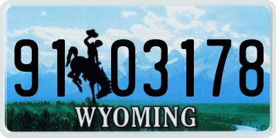 WY license plate 9103178