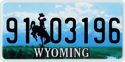 WY license plate 9103196