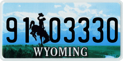 WY license plate 9103330
