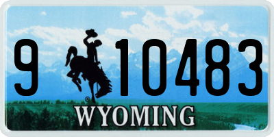 WY license plate 910483