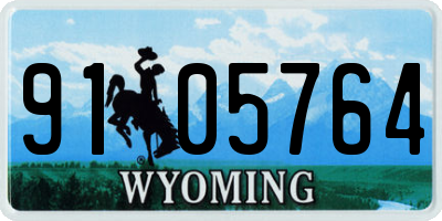WY license plate 9105764