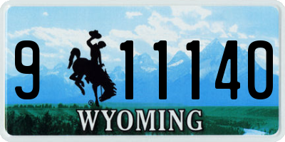 WY license plate 911140