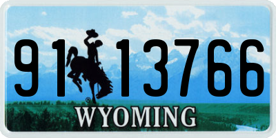 WY license plate 9113766