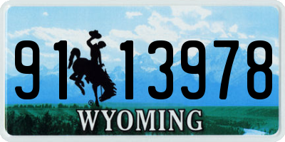 WY license plate 9113978
