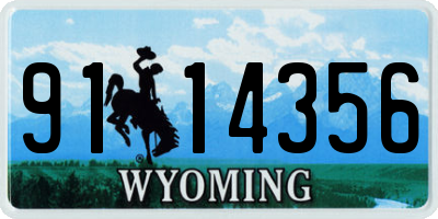 WY license plate 9114356